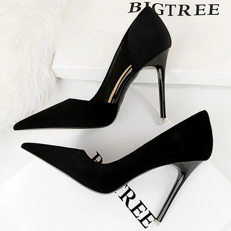 Suede Stiletto Pumps – Luxe High Heels for Parties & Beyond