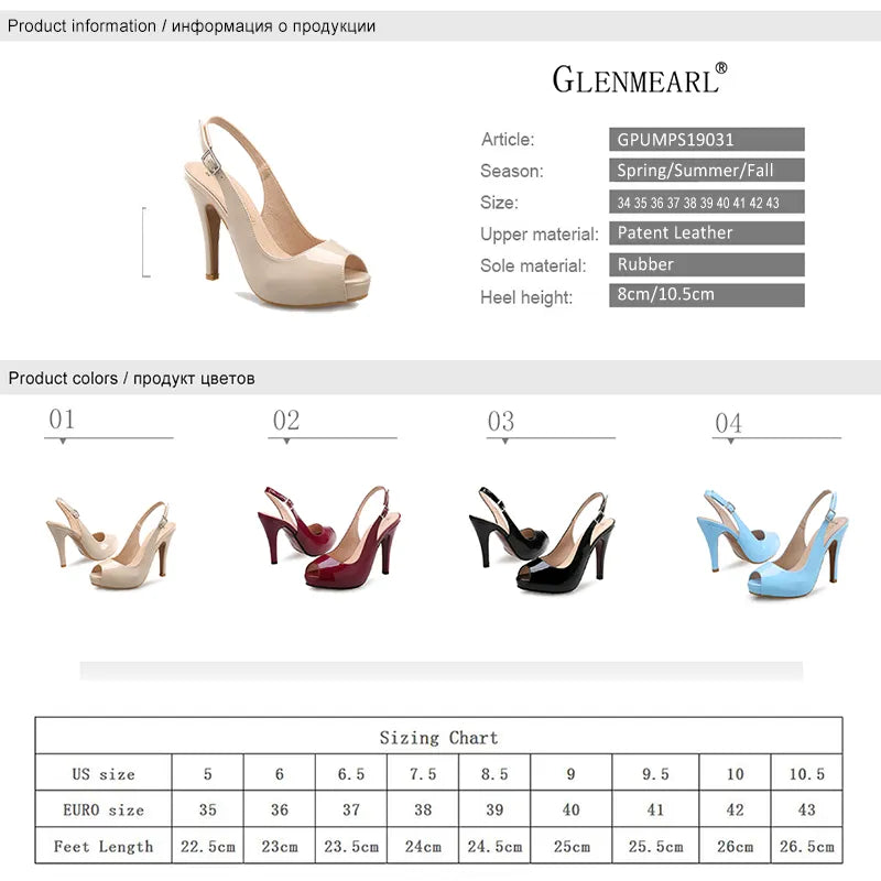 Women High Heels Party Platform Shoes Fish Mouth