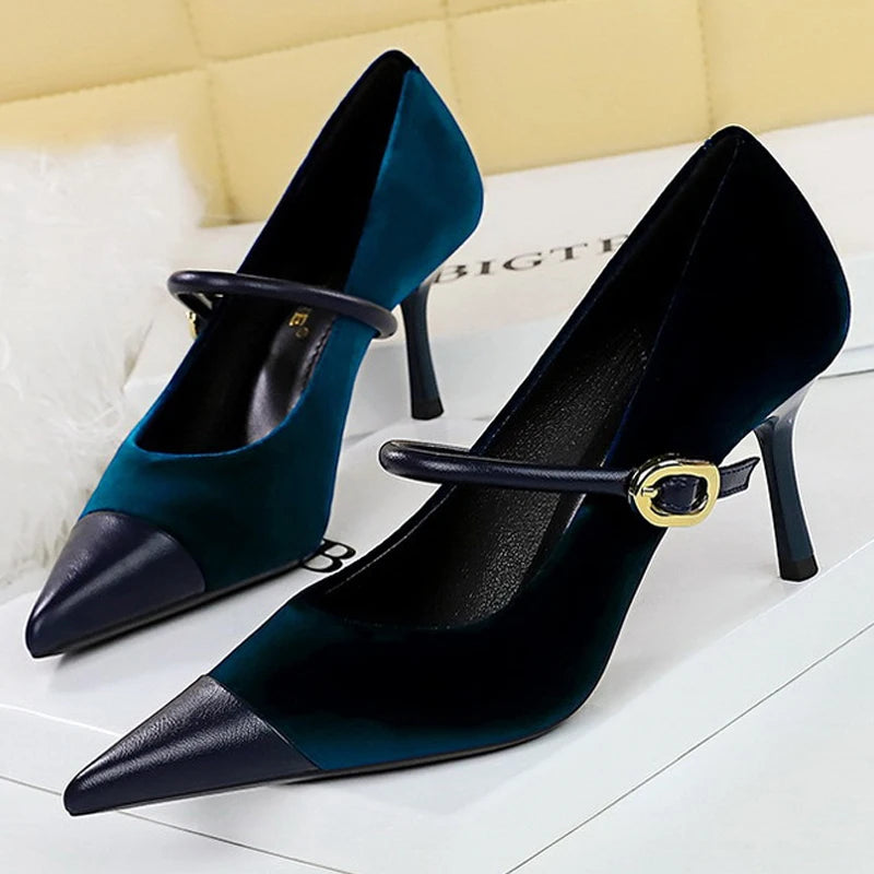 Buckle Pointed Suede Stilettos – Chic High Heels in 7cm & 10cm